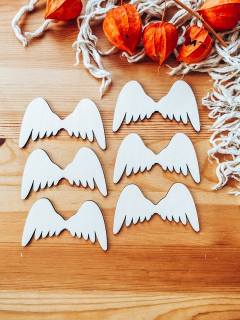 Skrzydła ! 6szt ! (7,5cm/9cm/12cm/18cm) - wzór 10 - - - (skrzydełka anioła, do aniołka, aniołek, anielskie)