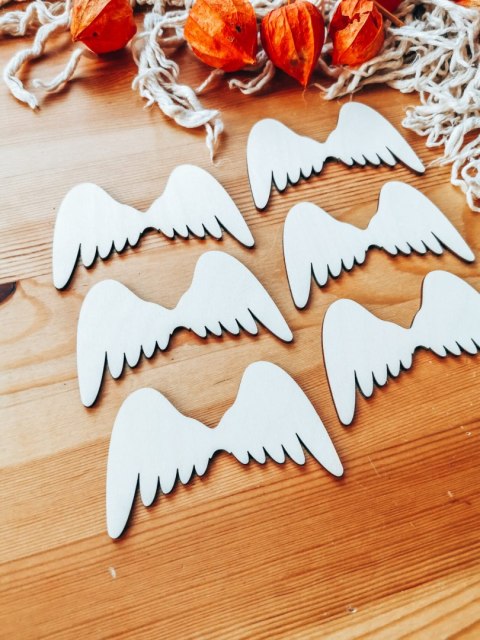 Skrzydła ! 6szt ! (7,5cm/9cm/12cm/18cm) - wzór 10 - - - (skrzydełka anioła, do aniołka, aniołek, anielskie)