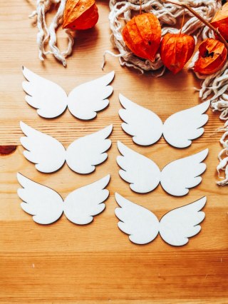 Skrzydła ! 6szt ! (7,5cm/9cm/12cm/18cm) - wzór 12 - - - (skrzydełka anioła, do aniołka, aniołek, anielskie)