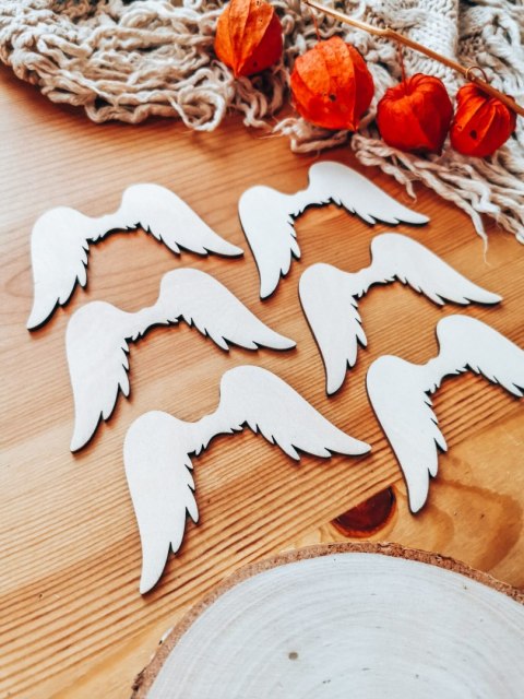 Skrzydła Anioł ! 6szt ! - (7,5cm/9cm/12cm/18cm) - wzór 06 - - - (skrzydełka anioła, do aniołka, aniołek, anielskie)