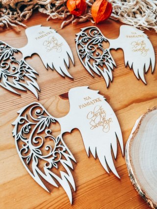 Skrzydła CHRZEST (12cm) (3szt) - kształt M-01 - (skrzydełka do aniołka, anioła aniołek, anioł)