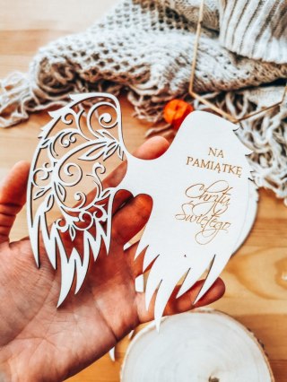 Skrzydła CHRZEST (12cm) (3szt) - kształt M-01 - (skrzydełka do aniołka, anioła aniołek, anioł)