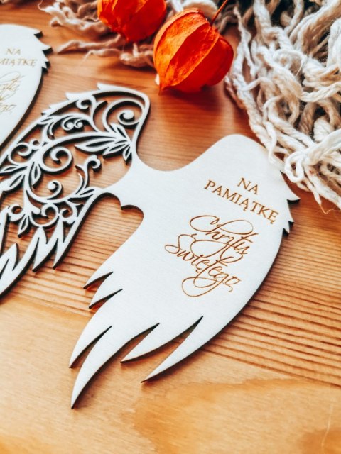 Skrzydła CHRZEST (12cm) (3szt) - kształt M-01 - (skrzydełka do aniołka, anioła aniołek, anioł)