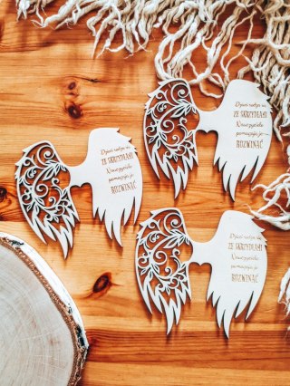 Skrzydła DZIECI RODZĄ SIĘ ze skrzydłami (12cm) (3szt) - kształt M-01 - (skrzydełka dla nauczyciela do aniołka, anioła aniołek, a