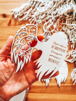 Skrzydła DZIECI RODZĄ SIĘ ze skrzydłami (12cm) (3szt) - kształt M-01 - (skrzydełka dla nauczyciela do aniołka, anioła aniołek, a