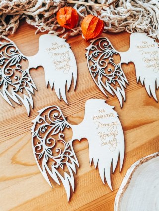 Skrzydła KOMUNIA (12cm) (3szt) - kształt M-01 - (skrzydełka do aniołka, anioła aniołek, anioł)