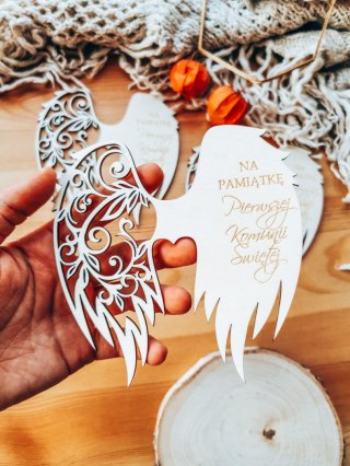 Skrzydła KOMUNIA (12cm) (3szt) - kształt M-01 - (skrzydełka do aniołka, anioła aniołek, anioł)