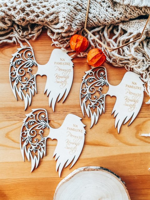 Skrzydła KOMUNIA (12cm) (3szt) - kształt M-01 - (skrzydełka do aniołka, anioła aniołek, anioł)