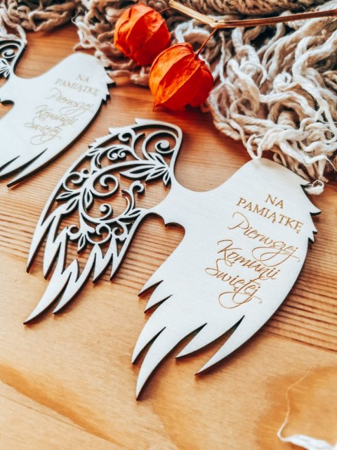 Skrzydła KOMUNIA (12cm) (3szt) - kształt M-01 - (skrzydełka do aniołka, anioła aniołek, anioł)