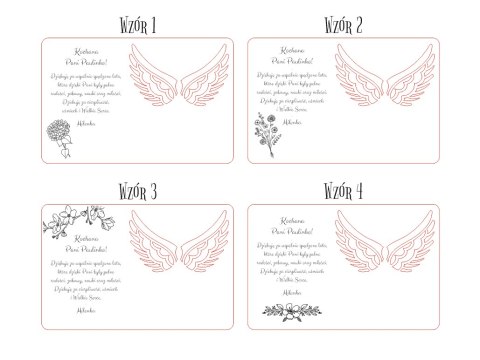 Tabliczka 9,5 x 14,5cm (1szt) - DOWOLNY TEKST, podziękowanie dla nauczyciela - - - (baza do aniołka ze skrzydełkami skrzydłami, 