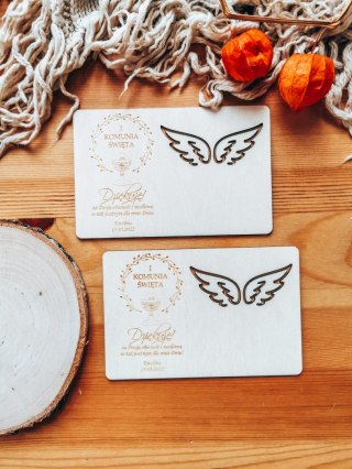 Tabliczka 9,5 x 14,5cm (2szt) - CHRZEST podziękowanie - - - (baza do aniołka ze skrzydłami skrzydełkami, skrzydełka, skrzydła, a
