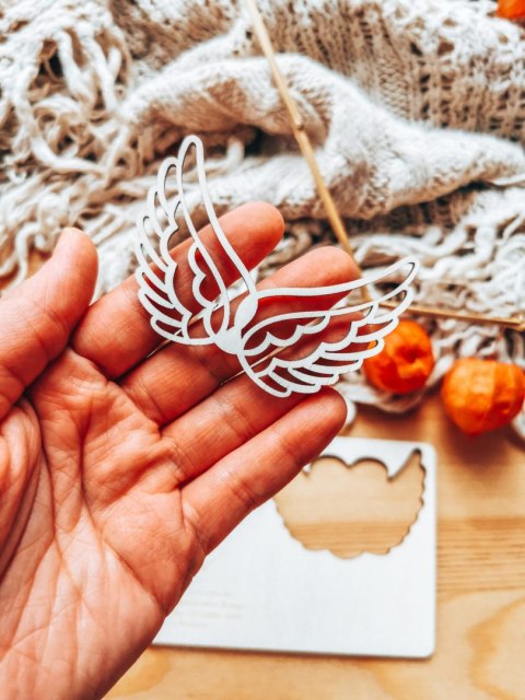 Tabliczka 9,5 x 14,5cm (2szt) - DOWOLNY TEKST - skrzydła wyjmowane - - - (baza do aniołka ze skrzydełkami skrzydłami, skrzydełka