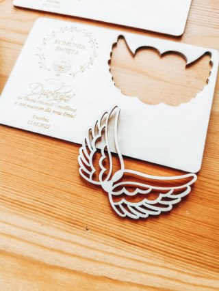 Tabliczka 9,5 x 14,5cm (2szt) - PODZIĘKOWANIE -skrzydła WYJMOWANE - - - (baza do aniołka ze skrzydełkami skrzydłami, skrzydełka,