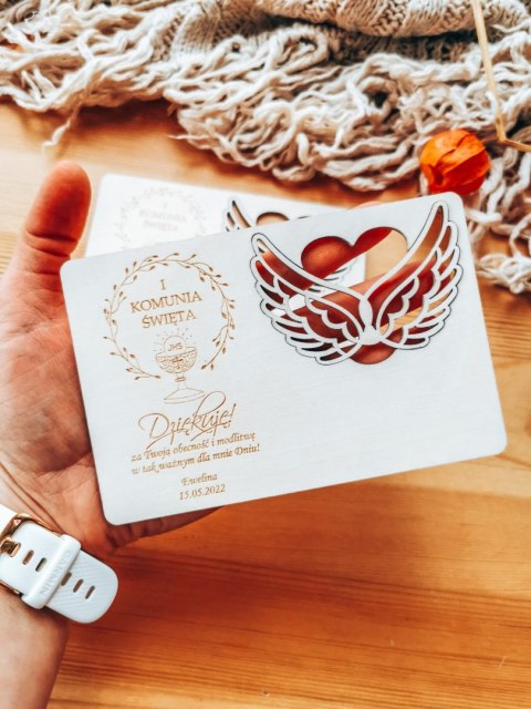 Tabliczka 9,5 x 14,5cm (2szt) - PODZIĘKOWANIE -skrzydła WYJMOWANE - - - (baza do aniołka ze skrzydełkami skrzydłami, skrzydełka,