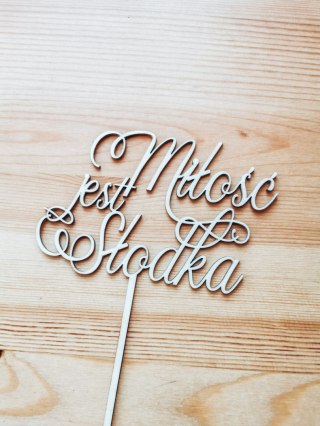 Toper na tort - Miłość jest Słodka - wzór 4 (TS-015)