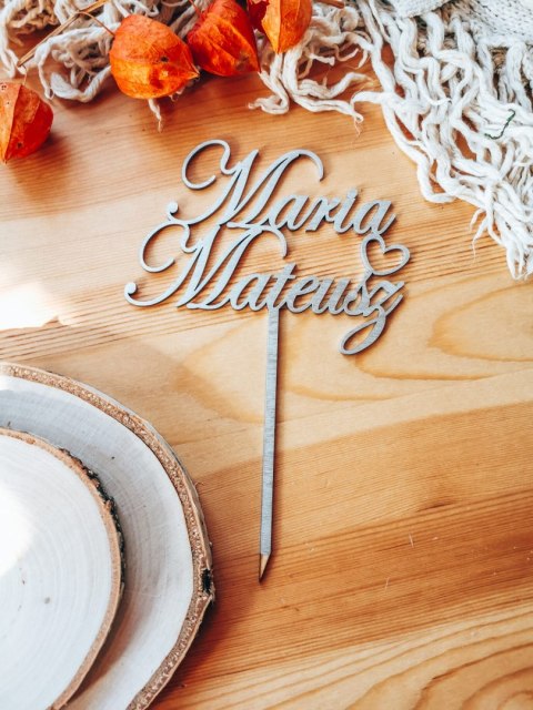 Toper na tort - imiona Pary Młodej - wzór 2 (TS-011)