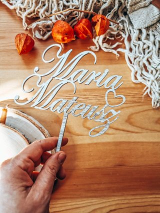 Toper na tort - imiona Pary Młodej - wzór 2 (TS-011)