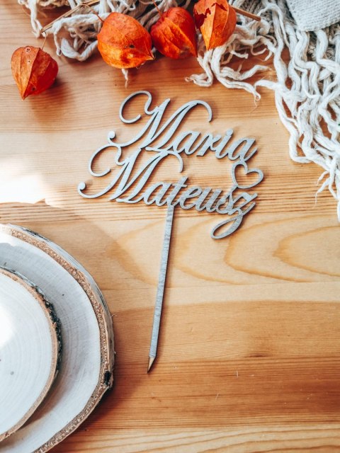 Toper na tort - imiona Pary Młodej - wzór 2 (TS-011)