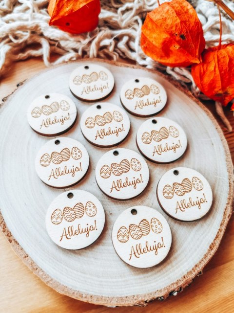 Zawieszka 3-5cm (10szt) - Wesołego Alleluja Wielkanocna
