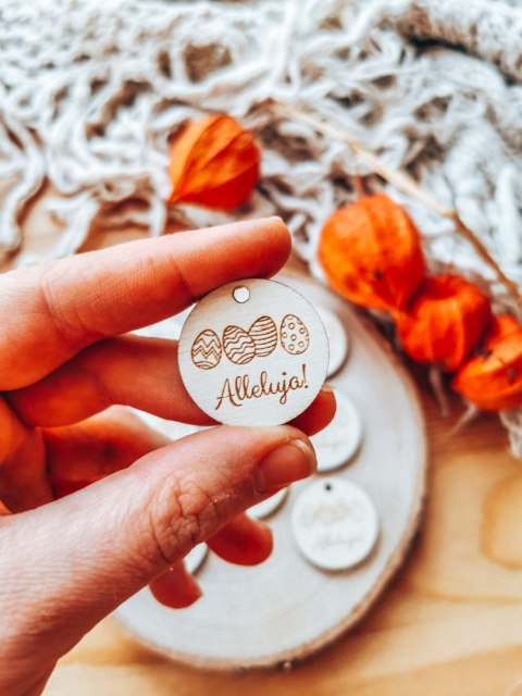 Zawieszka 3-5cm (10szt) - Wesołego Alleluja Wielkanocna