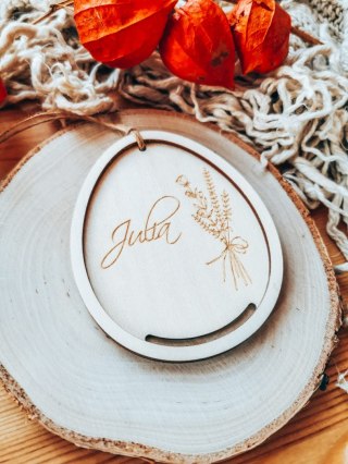 Zawieszka wielkanocna (1szt) - z imieniem wzór 1 - bukiet