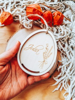 Zawieszka wielkanocna (1szt) - z imieniem wzór 1 - bukiet