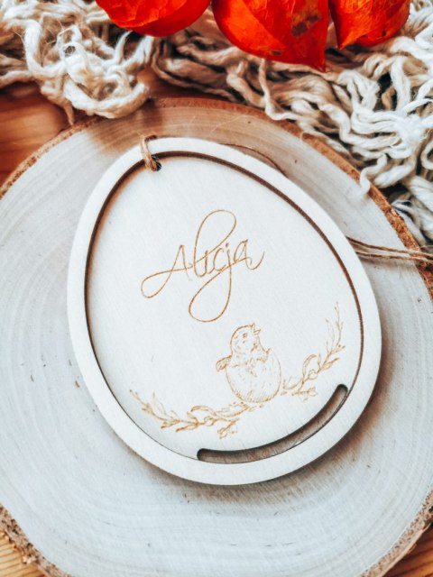 Zawieszka wielkanocna (1szt) - z imieniem wzór 3 - pisklę