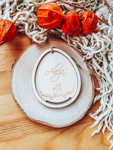 Zawieszka wielkanocna (1szt) - z imieniem wzór 3 - pisklę