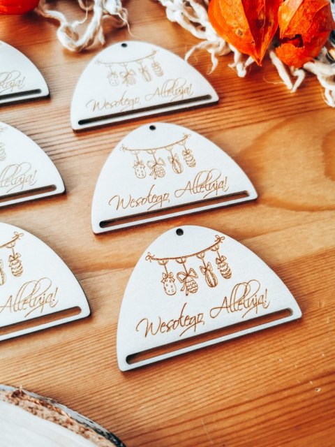 Zawieszka wielkanocna (6szt) - połówka wzór 1 - girlanda