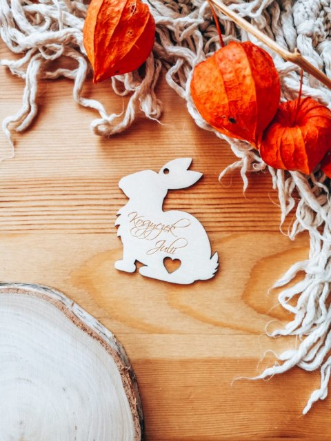 Zawieszka wielkanocna do koszyczka (1szt) - zajączek