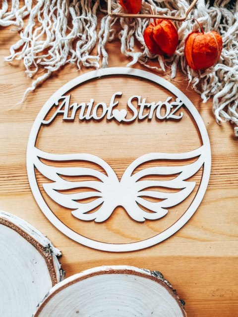 Anioł Stróż (1szt) - koło ze skrzydłami (8 wzorów skrzydeł) (skrzydła do anioła, skrzydełka do aniołka, obręcz aniołek)