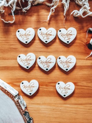 Baza BRELOK (8szt, 3,5cm) - Kocham Cię - serce --- (do breloczka breloka lub zawieszki, breloczek serduszko, zawieszka serduszka