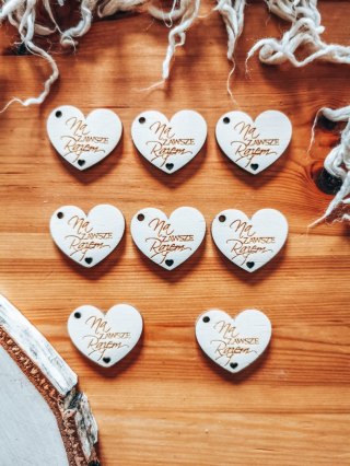 Baza BRELOK (8szt, 3,5cm) - Na zawsze Razem - serce --- (do breloczka breloka lub zawieszki, breloczek serduszko, zawieszka serd