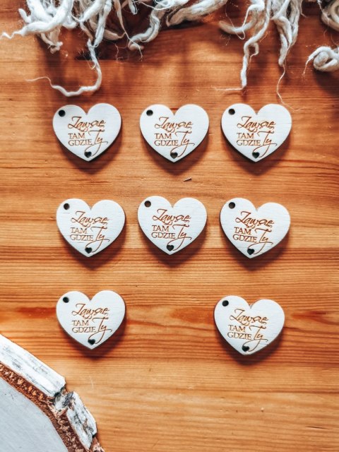 Baza BRELOK (8szt, 3,5cm) - Zawsze tam gdzie Ty - serce --- (do breloczka breloka lub zawieszki, breloczek serduszko, zawieszka 