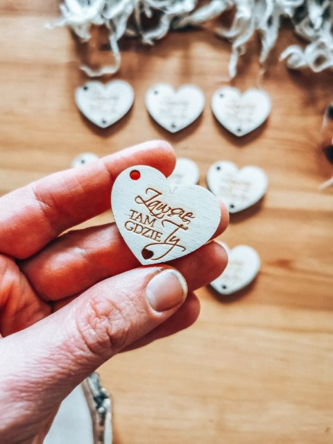 Baza BRELOK (8szt, 3,5cm) - Zawsze tam gdzie Ty - serce --- (do breloczka breloka lub zawieszki, breloczek serduszko, zawieszka 