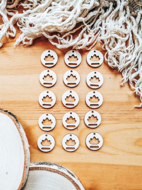 Baza do breloczka (15szt) - koło 3cm - wzór 4 - kwiat lotosu