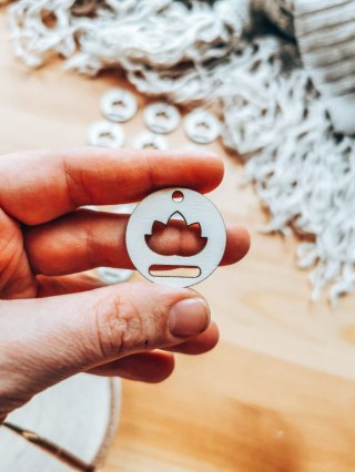 Baza do breloczka (15szt) - koło 3cm - wzór 4 - kwiat lotosu