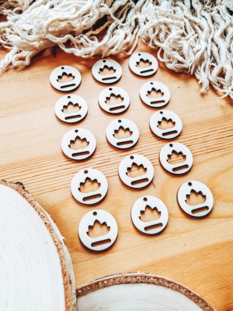 Baza do breloczka (15szt) - koło 3cm - wzór 4 - kwiat lotosu