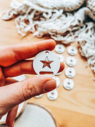 Baza do breloczka (15szt) - koło 3cm - wzór 6 - gwiazda