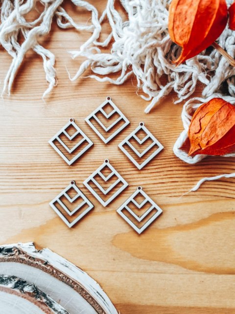 Baza do kolczyków (6szt) - Romb 01 - kolczyki