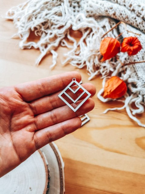 Baza do kolczyków (6szt) - Romb 01 - kolczyki