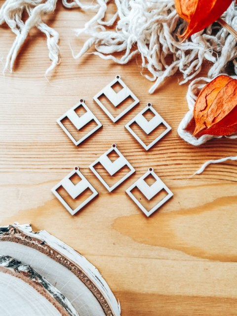 Baza do kolczyków (6szt) - Romb 02 - kolczyki