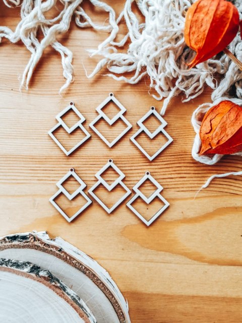 Baza do kolczyków (6szt) - Romb 03 - kolczyki