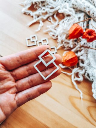 Baza do kolczyków (6szt) - Romb 03 - kolczyki