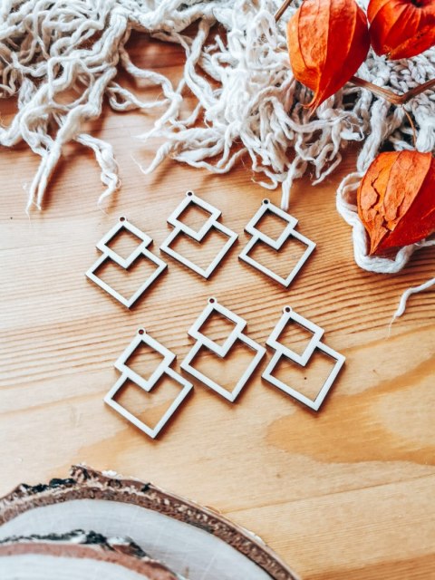 Baza do kolczyków (6szt) - Romb 03 - kolczyki