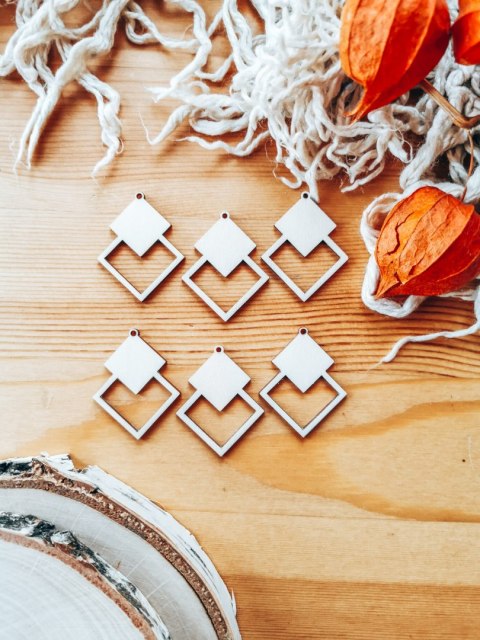 Baza do kolczyków (6szt) - Romb 04 - kolczyki