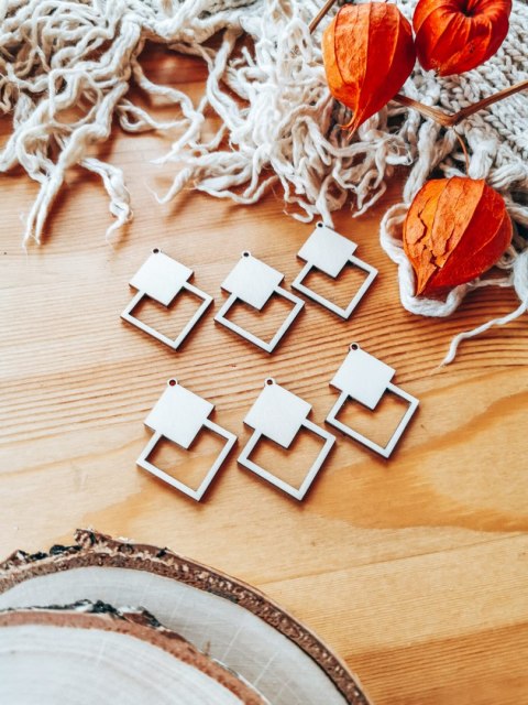 Baza do kolczyków (6szt) - Romb 04 - kolczyki