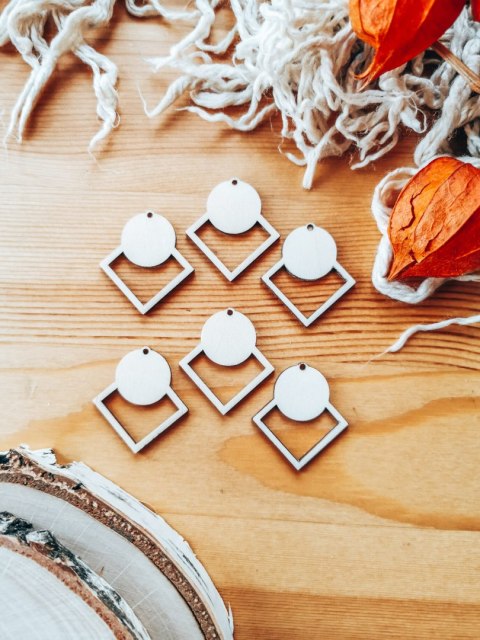 Baza do kolczyków (6szt) - Romb 06 - kolczyki