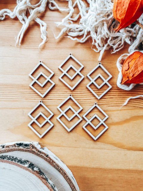 Baza do kolczyków (6szt) - Romb 07 - kolczyki