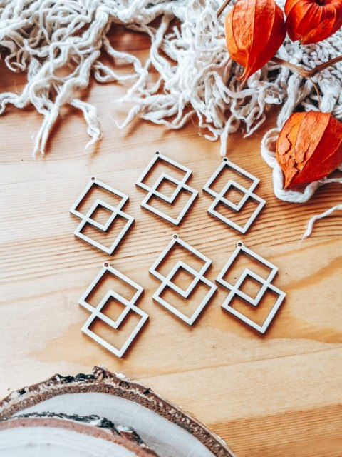 Baza do kolczyków (6szt) - Romb 07 - kolczyki